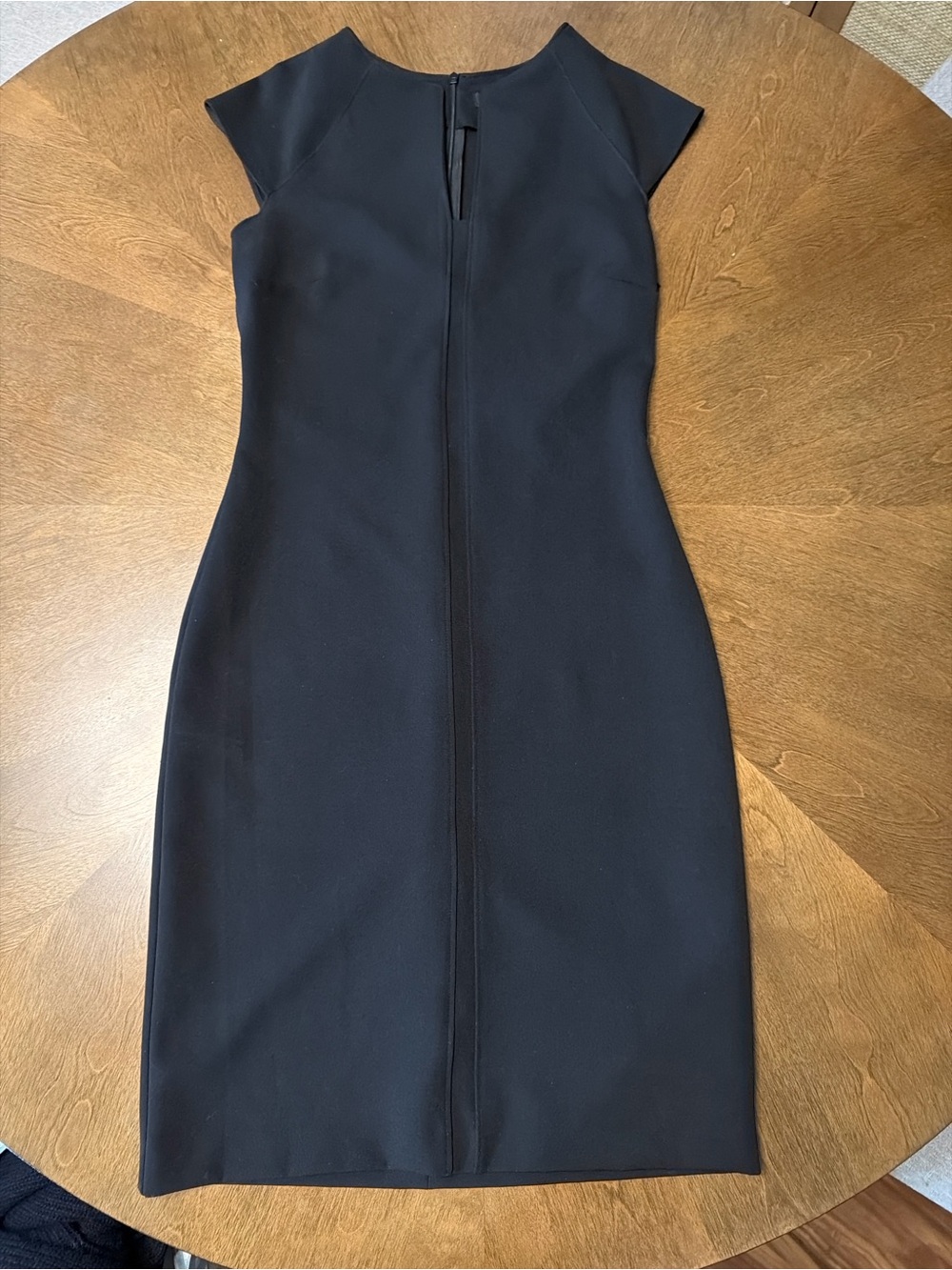 ZaraClassic Black Cap-Sleeve Sheath Dress